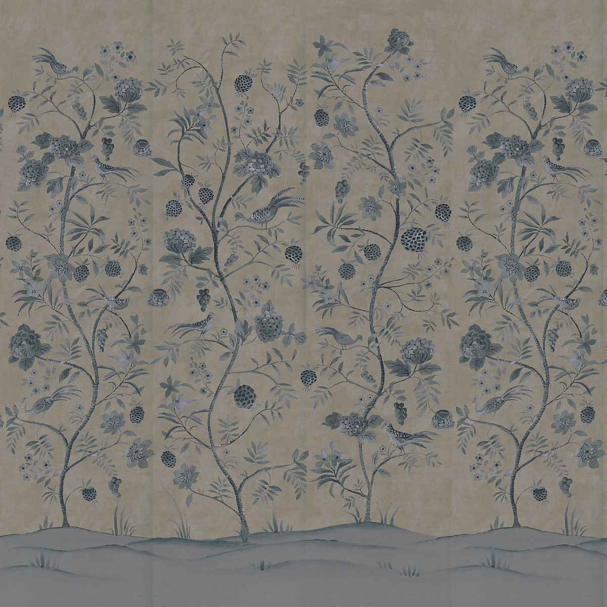 Taupe Pathways on Canvas Linen