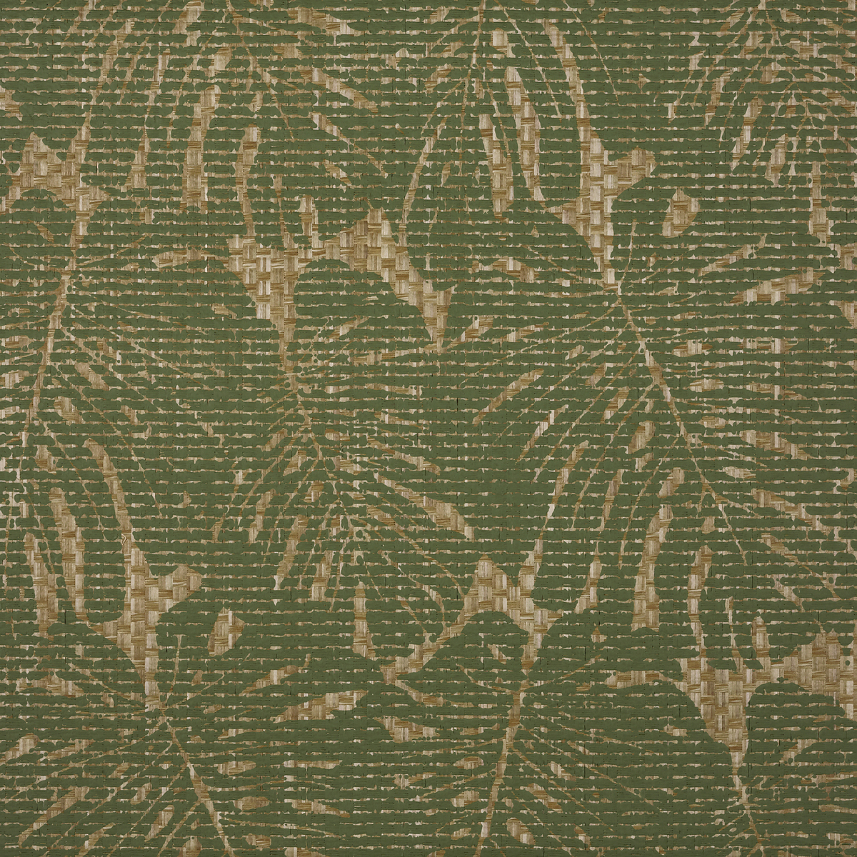 Palm on Woven Rattan