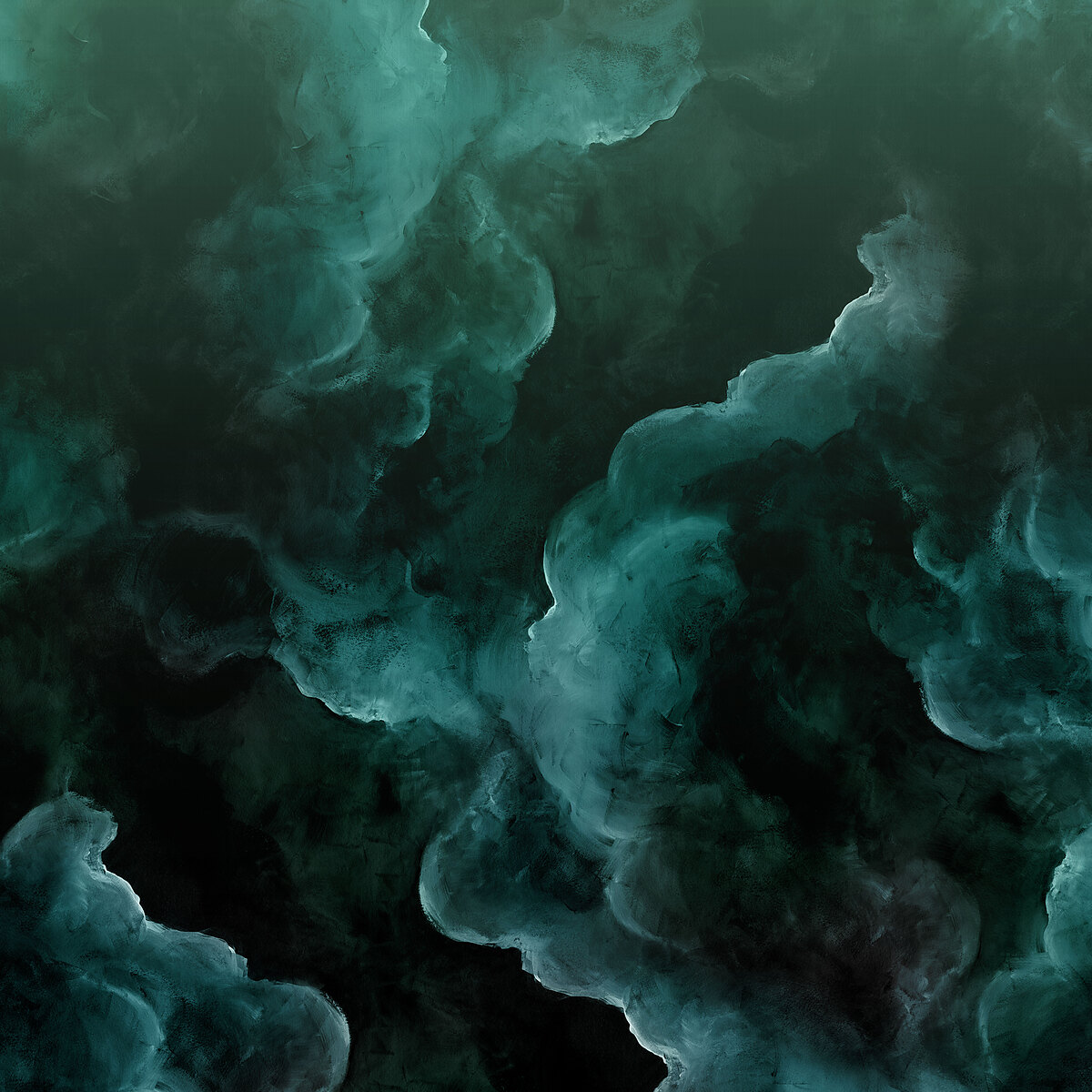 Deep Emerald (Clouds Only) on Vinyl Iberian Linen