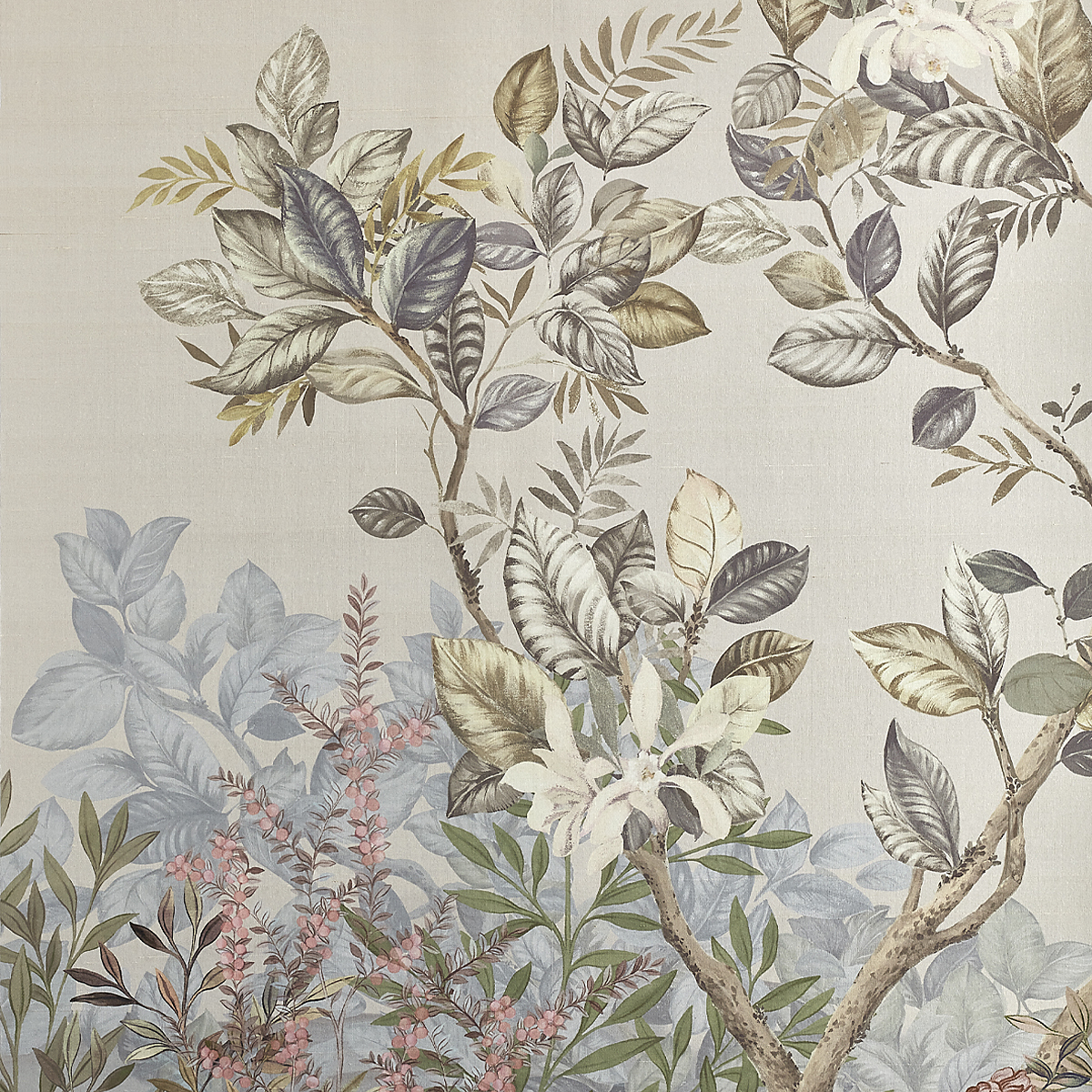 Secret Garden on Star Dust Silk