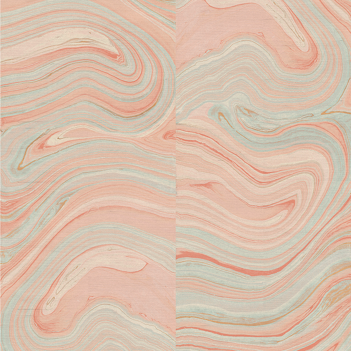 Paneled Coral on Star Dust Silk