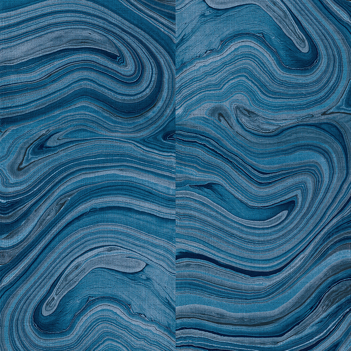 Paneled Blue on Vinyl Abaca