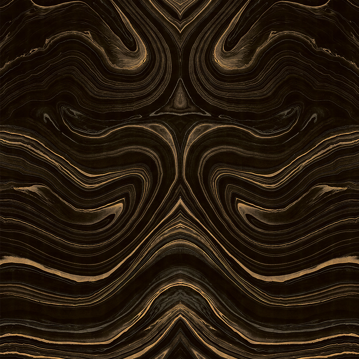 Bookmatched Black on Gilded Metallic Leaf