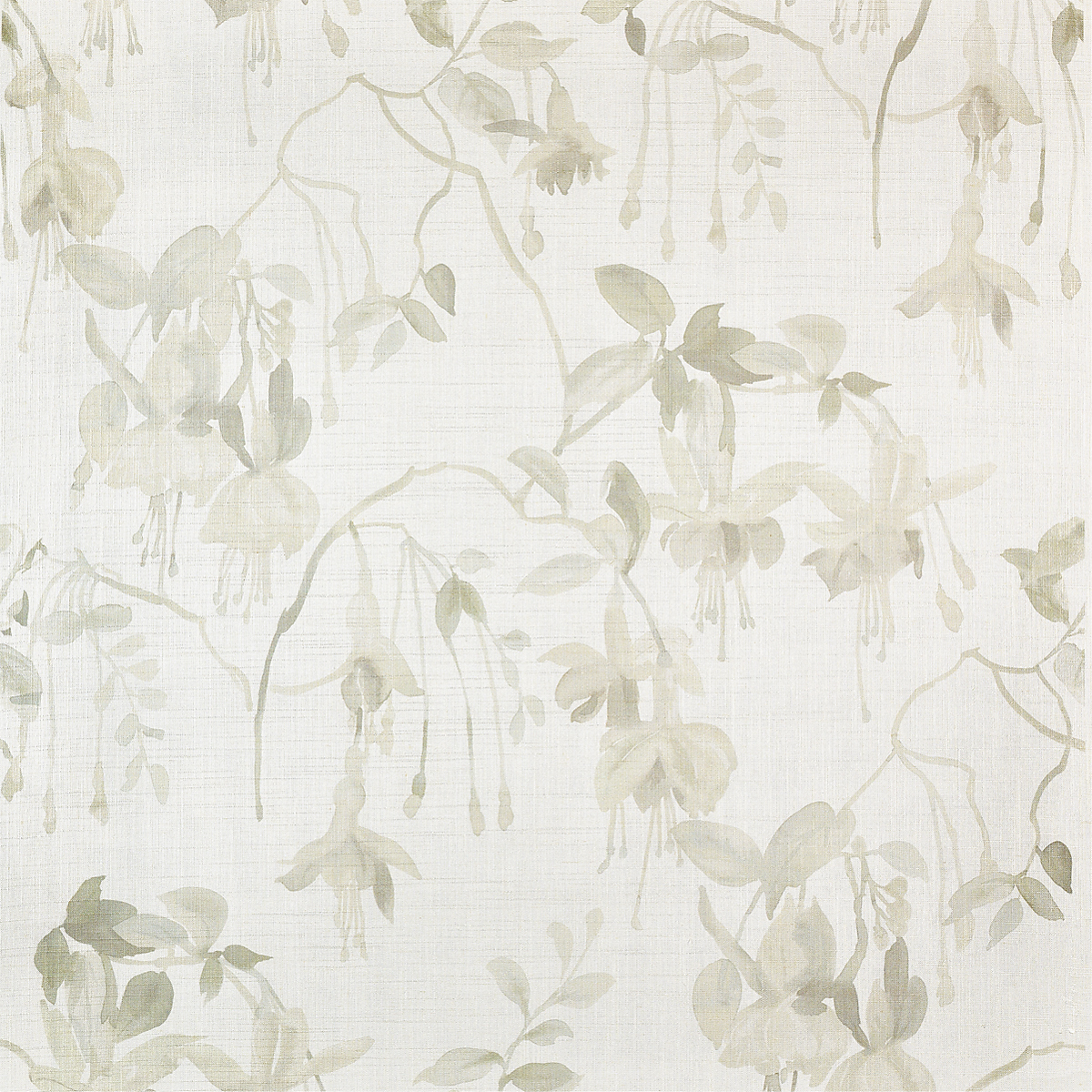 Blushing Blooms — Silver Beige on Canvas Linen