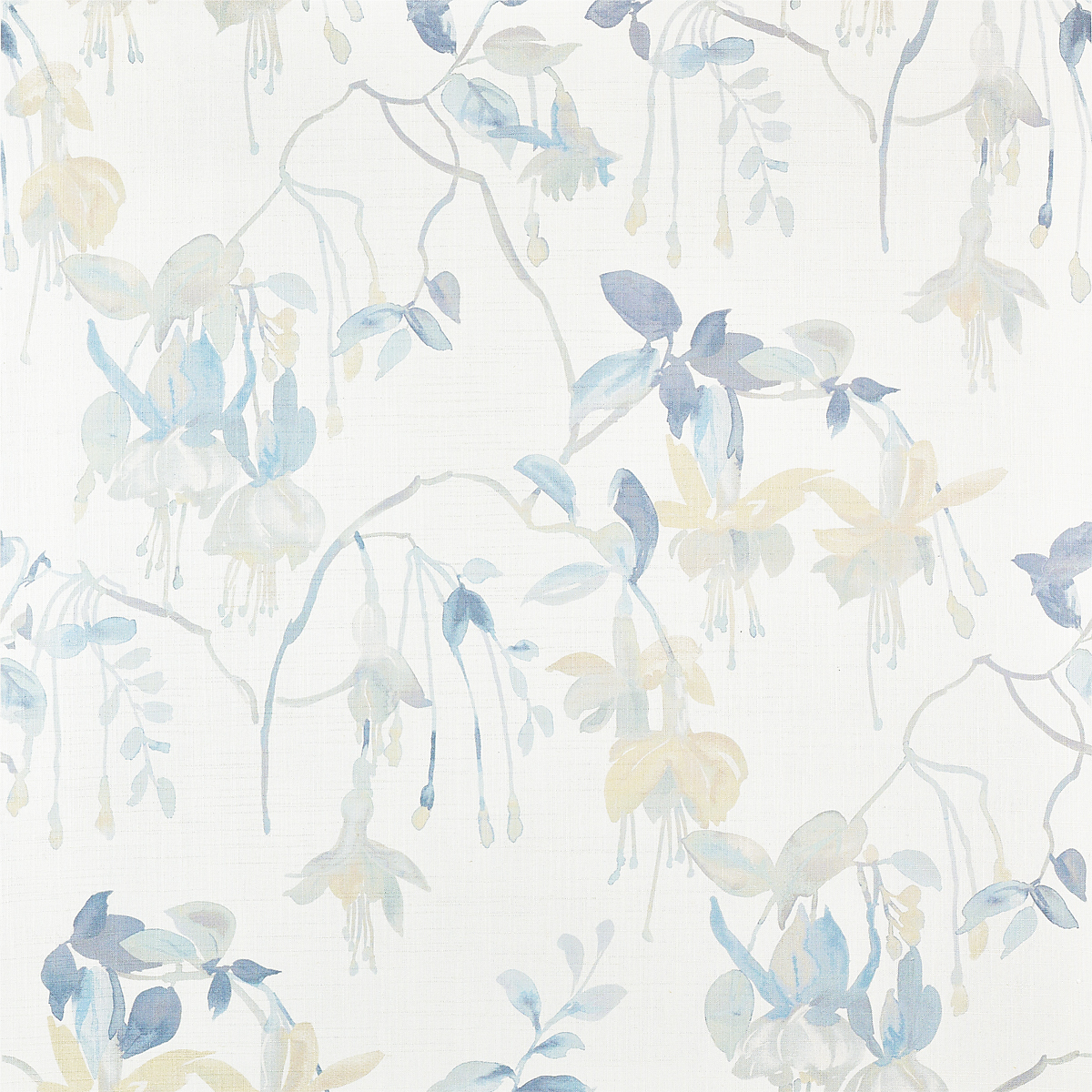 Blue Petals on Canvas Linen