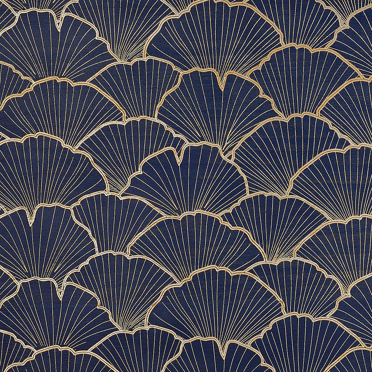 Waves of Wood — Navy with Gold