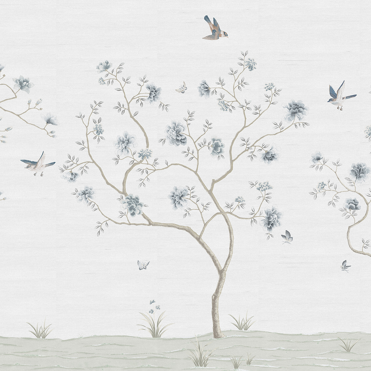 Silver on Star Dust Silk
