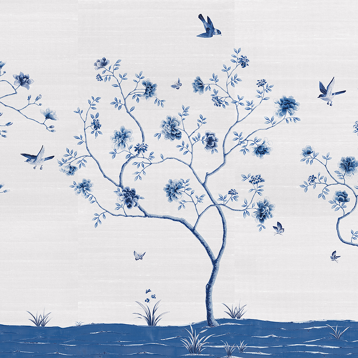 Blue on Star Dust Silk