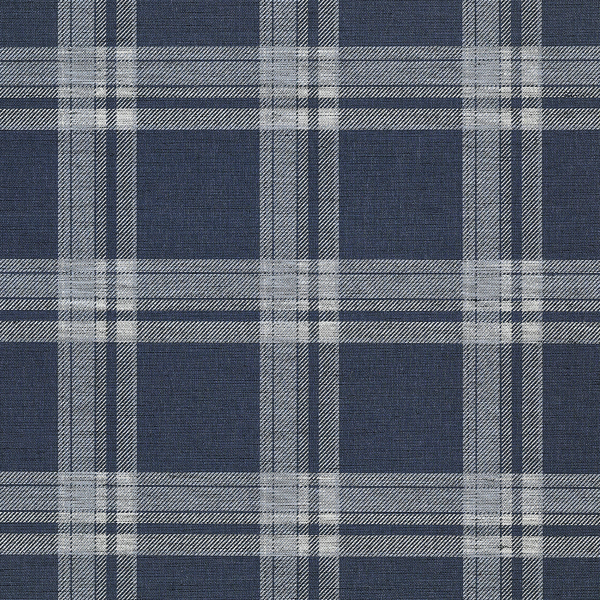 Prairie Plaid — White and Navy on Canvas Linen
