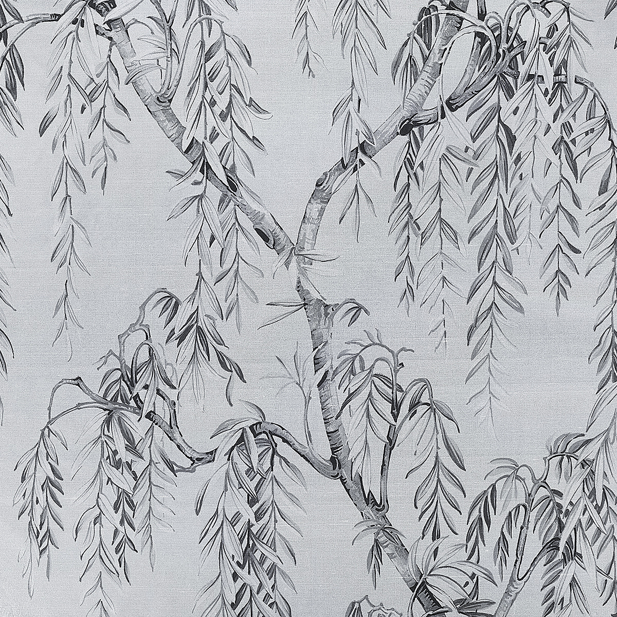 Silver Silhouettes on Star Dust Silk