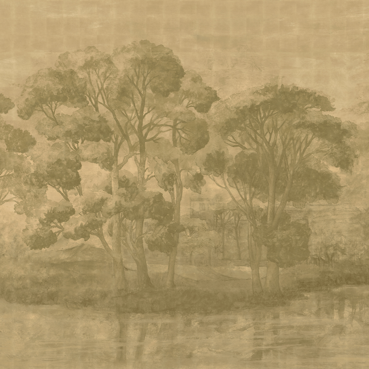 Valley on Gilded Metallic Leaf